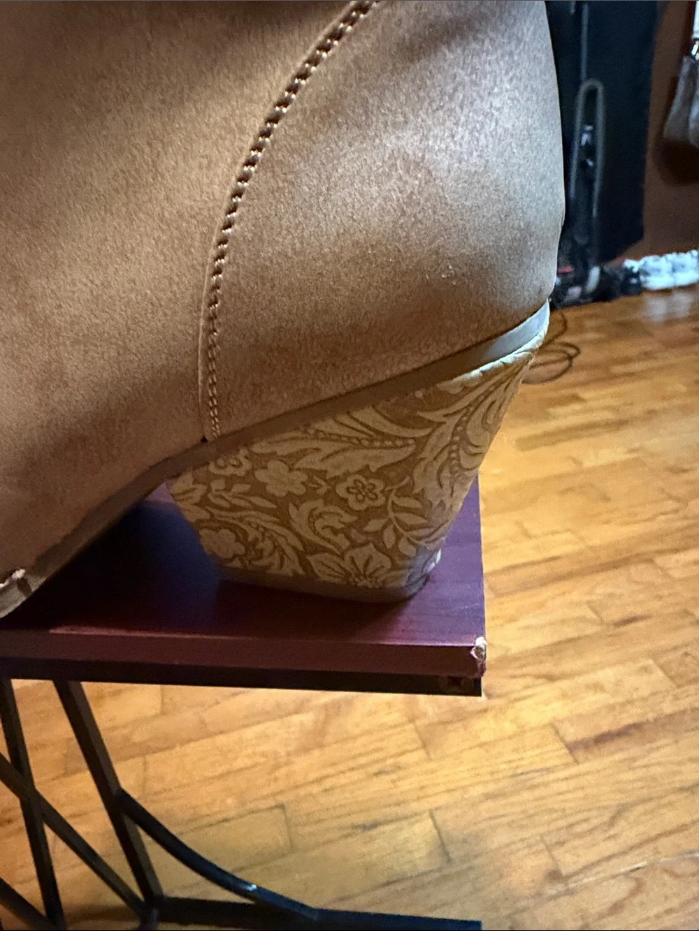 Women's Tan Knee-High Western Block Heel Boots Very G size 8.5